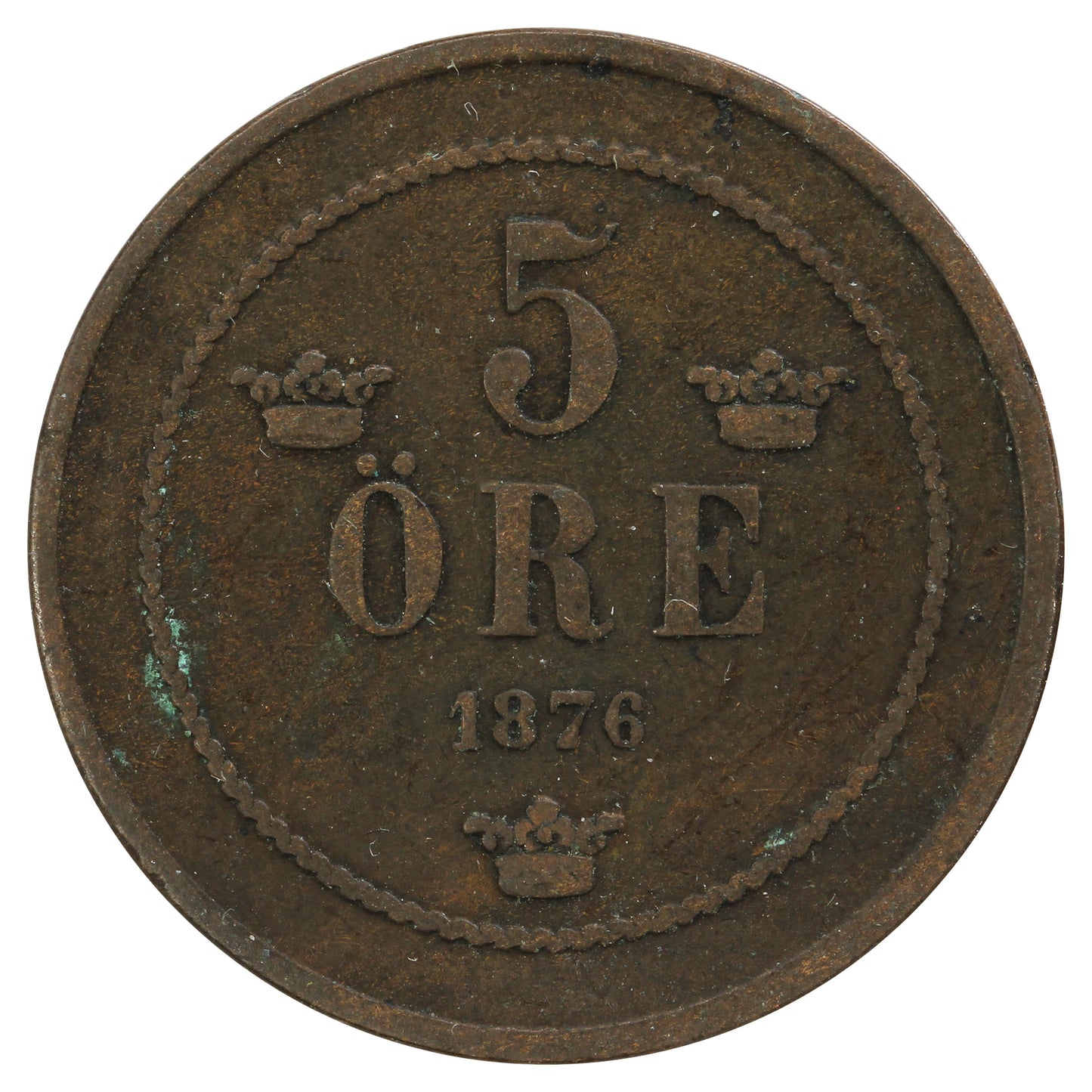Sweden 1876 5 Ore Very Fine (VF20)
