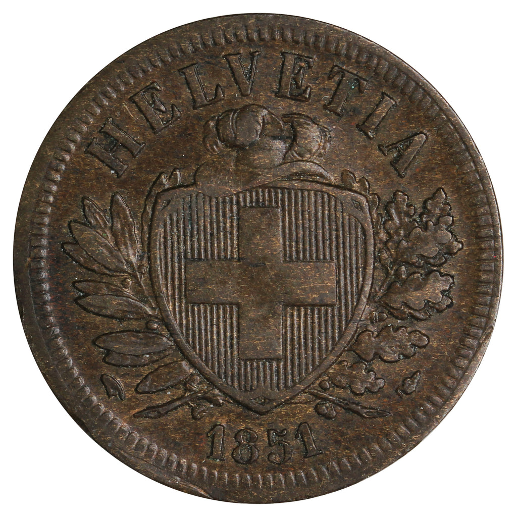 Switzerland 1851A 2 Rappen EF-AU (EF45)