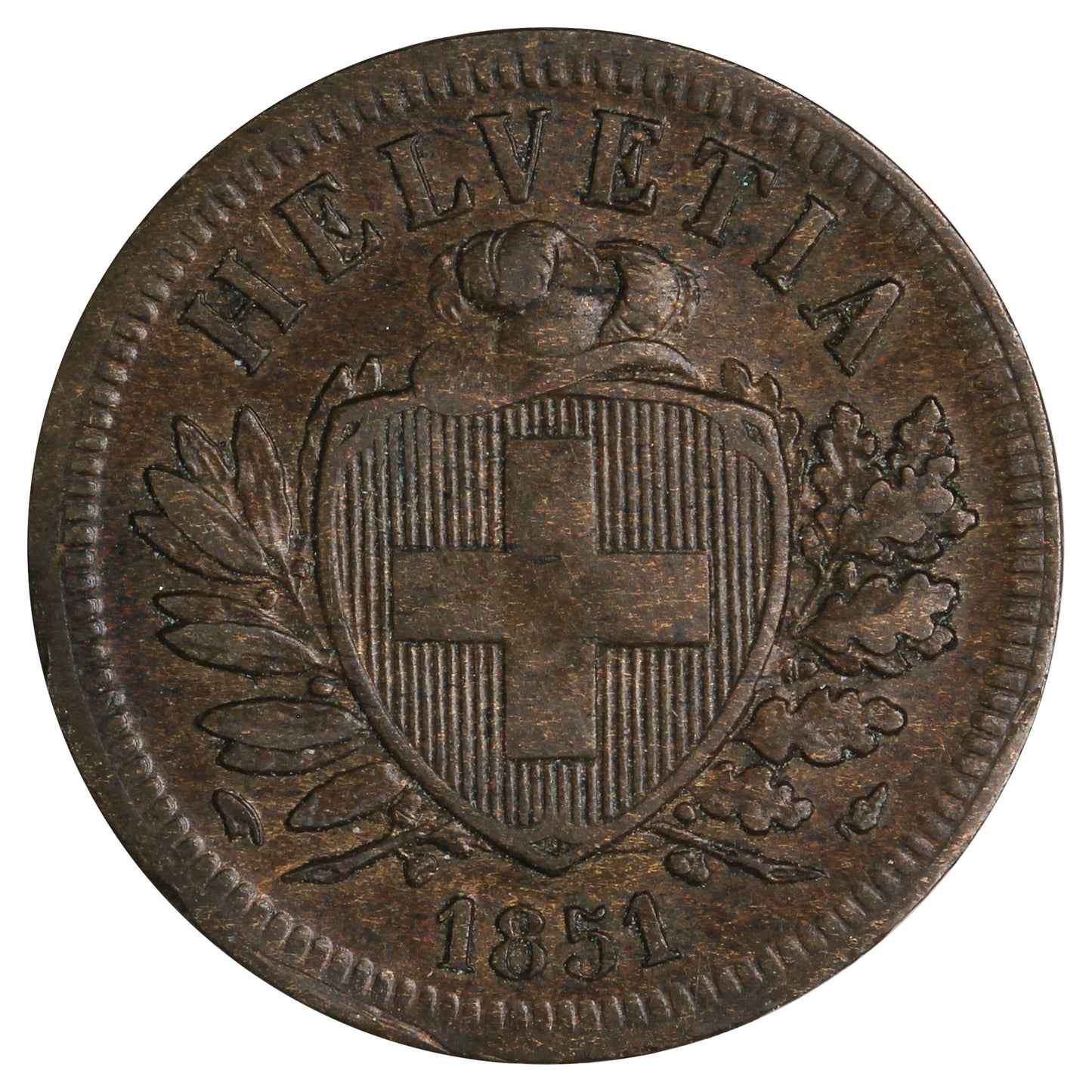 Switzerland 1851A 2 Rappen EF-AU (EF45)