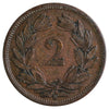 Switzerland 1866B 2 Rappen F-VF (F15)