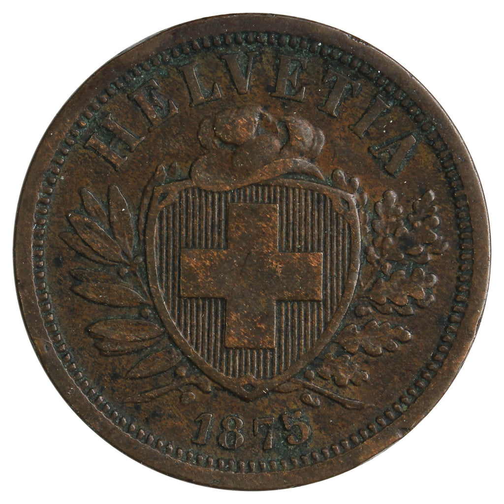 Switzerland 1875B 2 Rappen Very Fine (VF20)