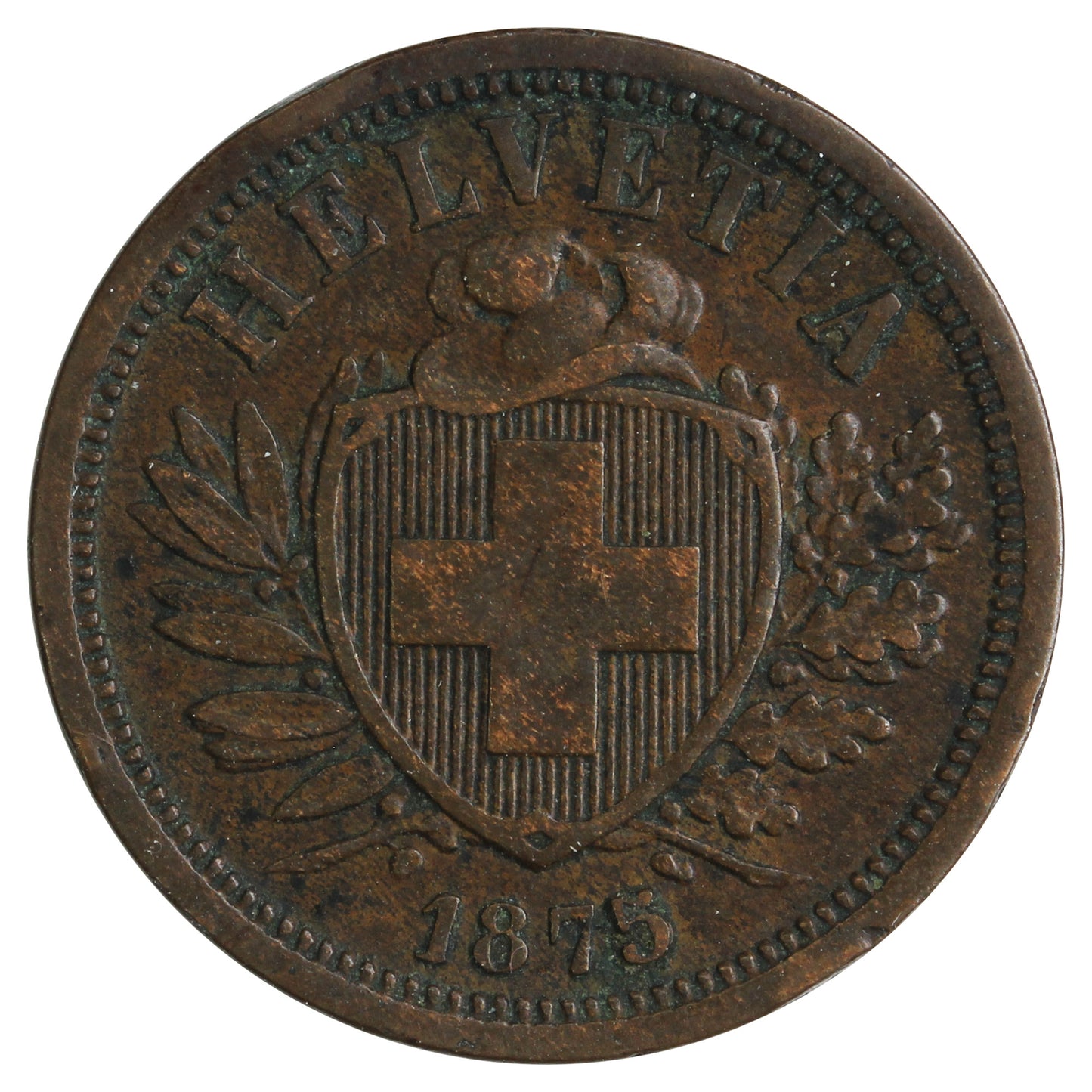 Switzerland 1875B 2 Rappen Very Fine (VF20)