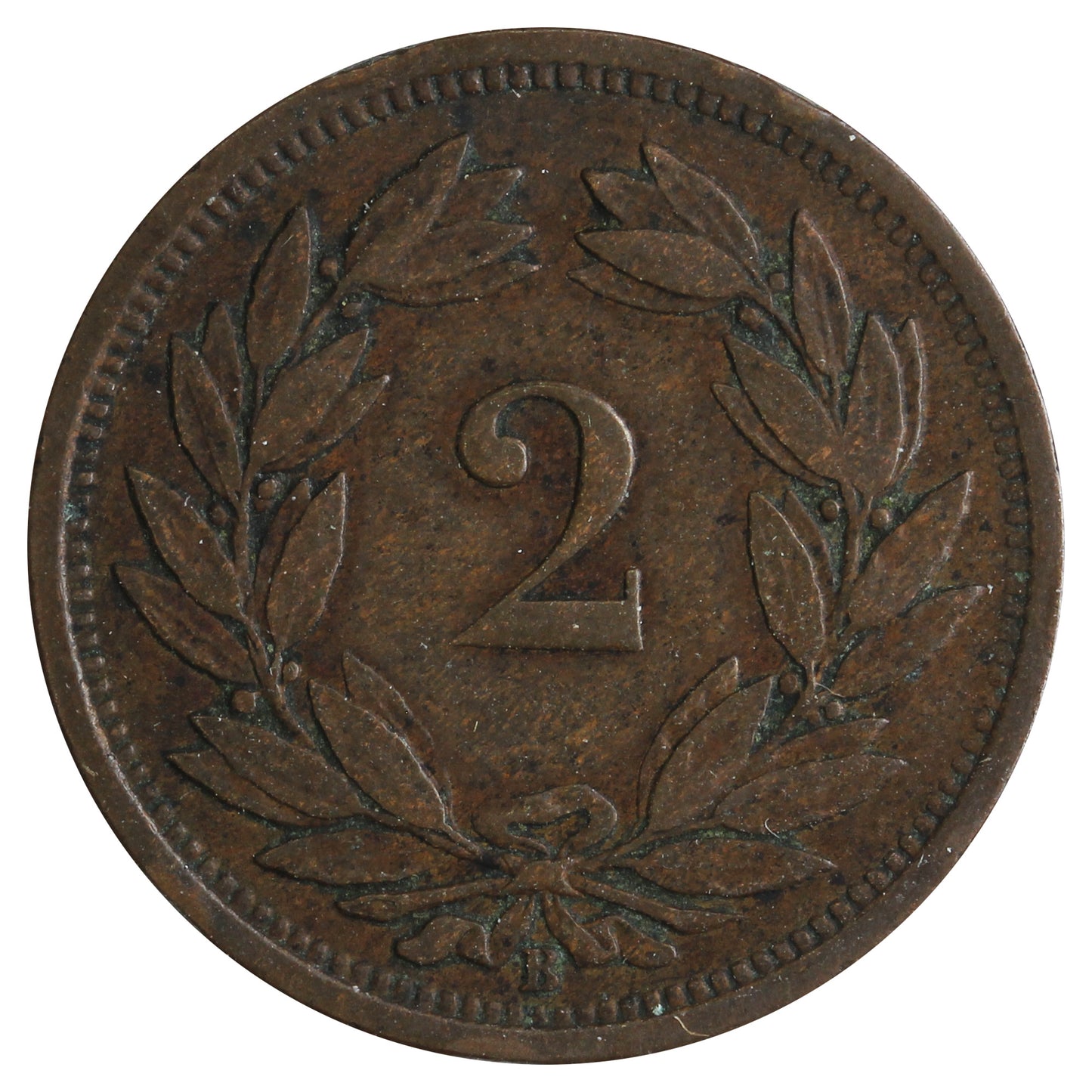 Switzerland 1875B 2 Rappen Very Fine (VF20)
