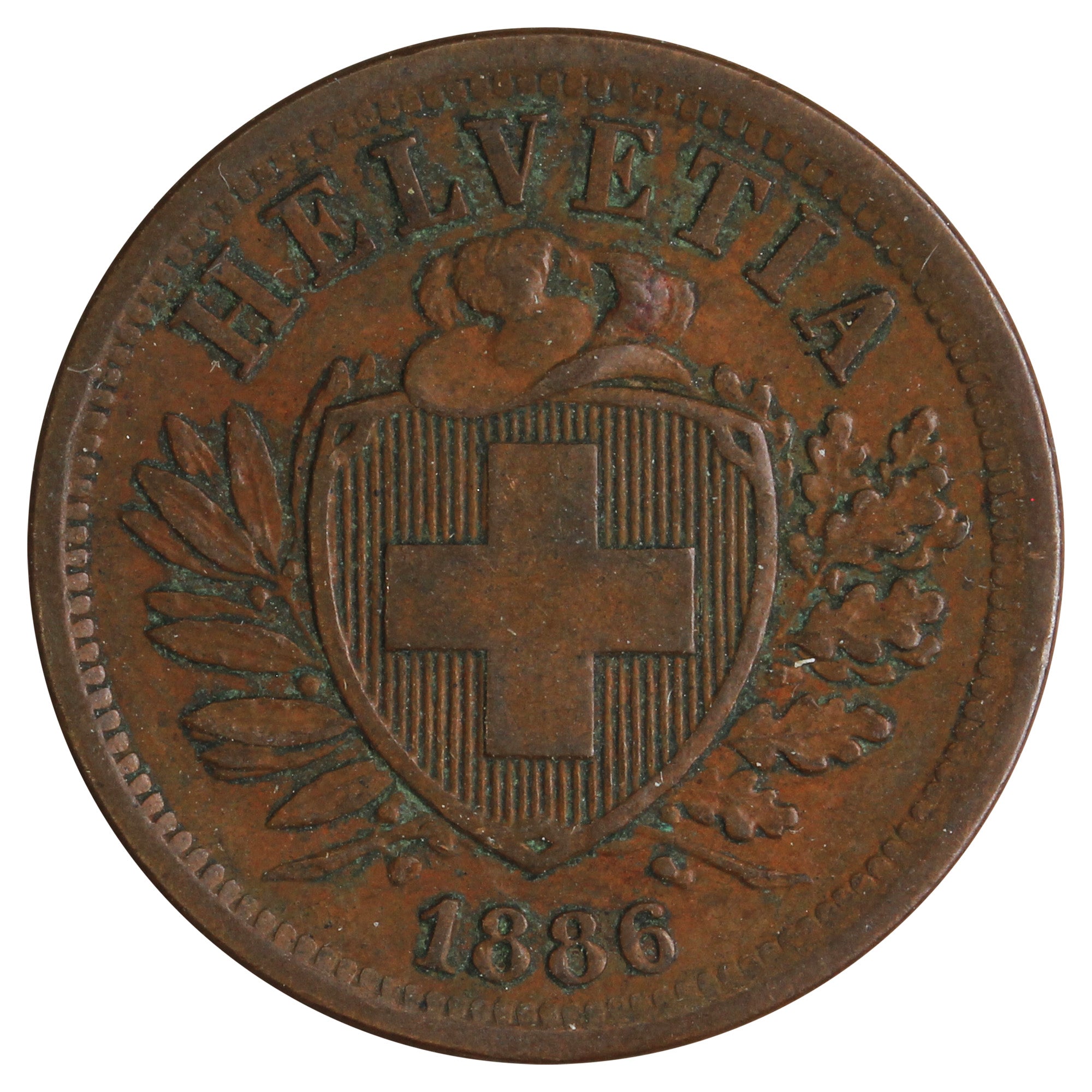 Switzerland 1886B 2 Rappen Extra Fine (EF40) – Colonial Acres Coins