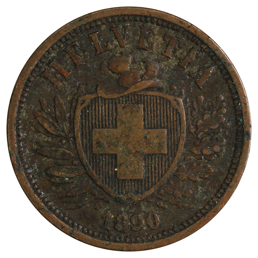 Switzerland 1890B 2 Rappen VF-EF (VF30)