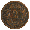 Switzerland 1890B 2 Rappen VF-EF (VF30)