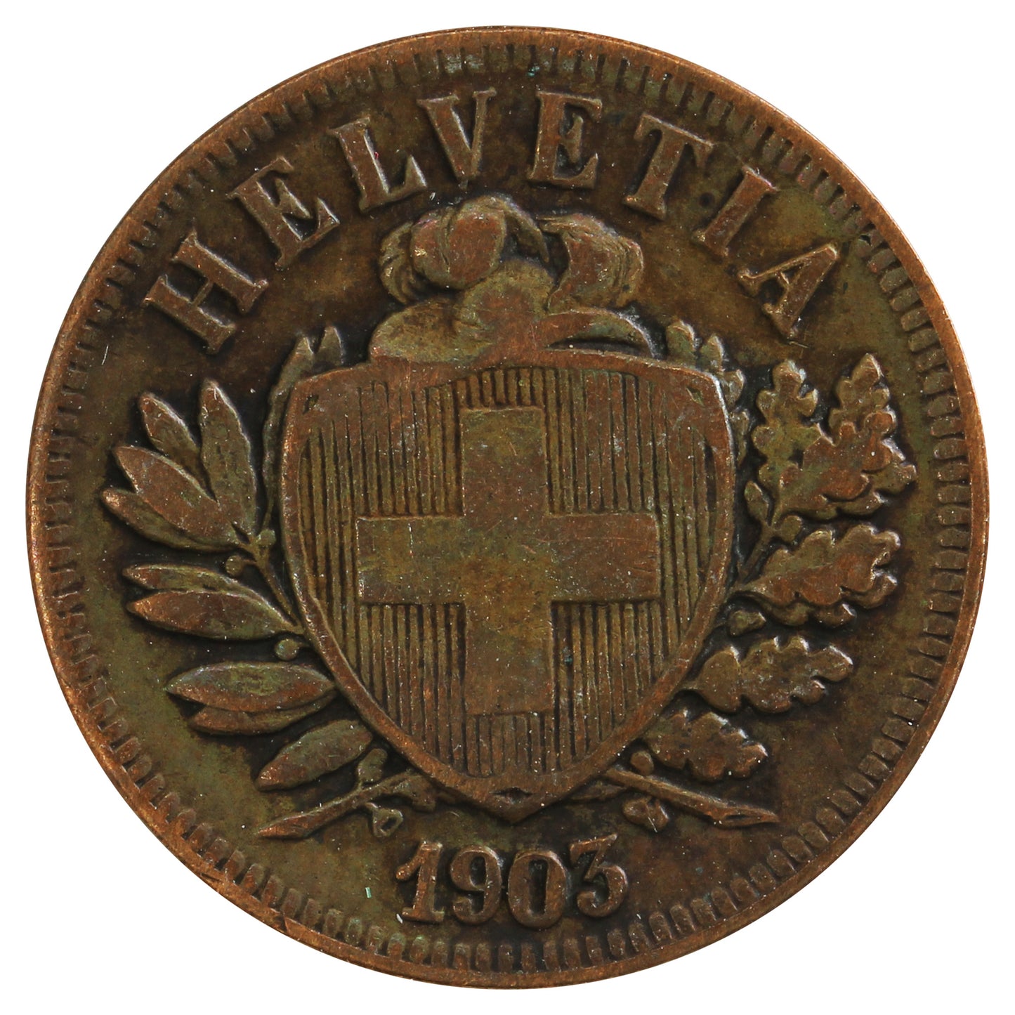 Switzerland 1903B 2 Rappen F-VF (F15)