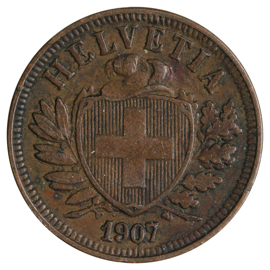 Switzerland 1907B 2 Rappen Very Fine (VF20)