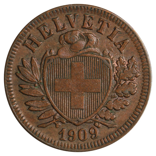 Switzerland 1909B 2 Rappen Extra Fine (EF40)