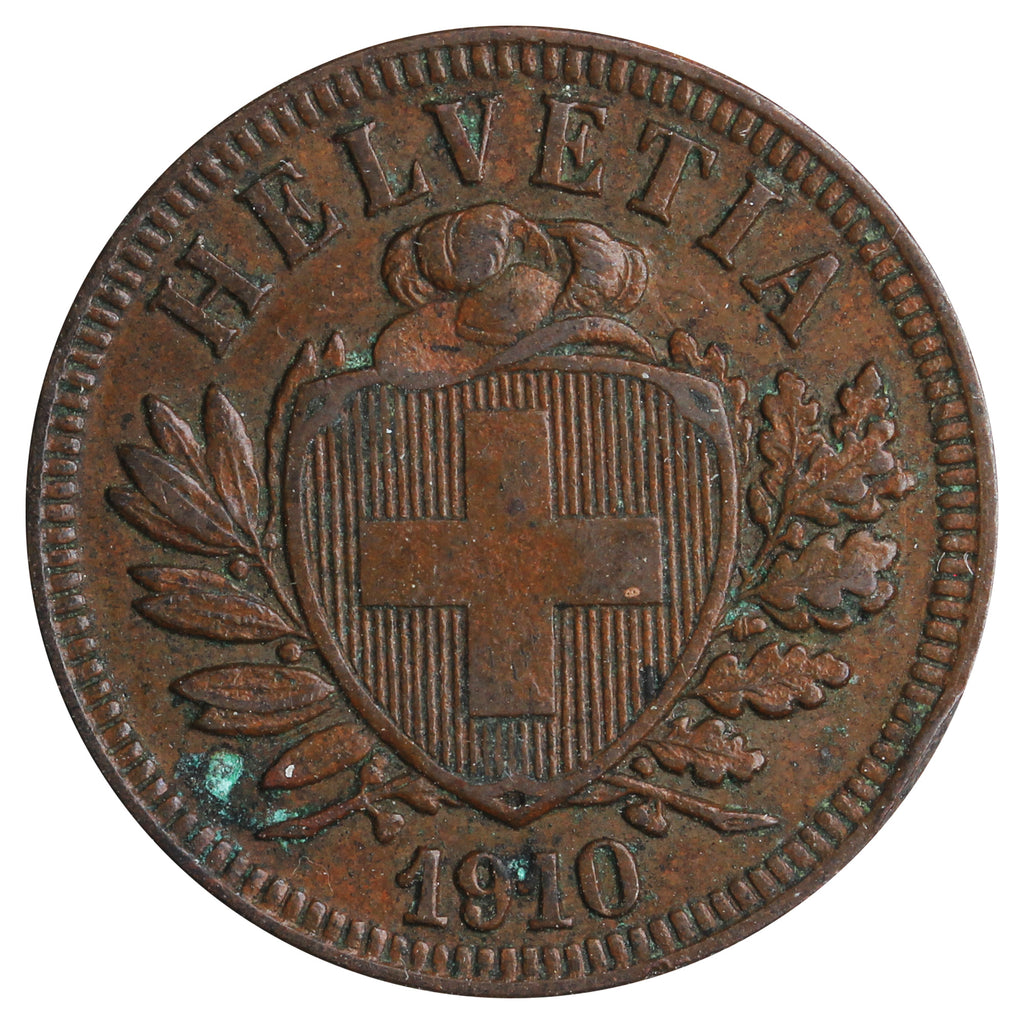 Switzerland 1910B 2 Rappen Very Fine (VF20)