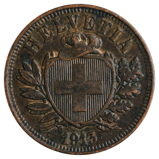 Switzerland 1913B 2 Rappen EF-AU (EF45)