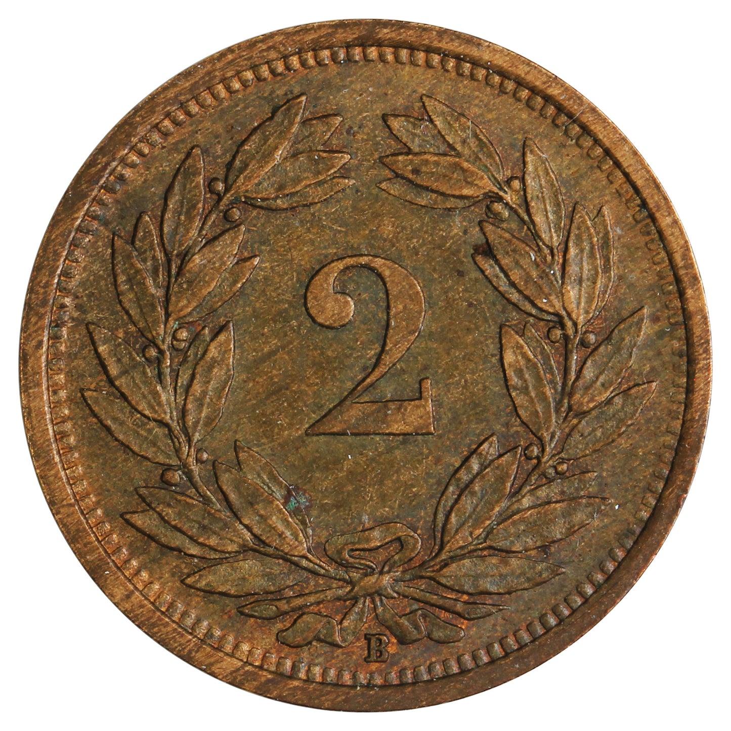 Switzerland 1929B 2 Rappen Almost Uncirculated (AU50)