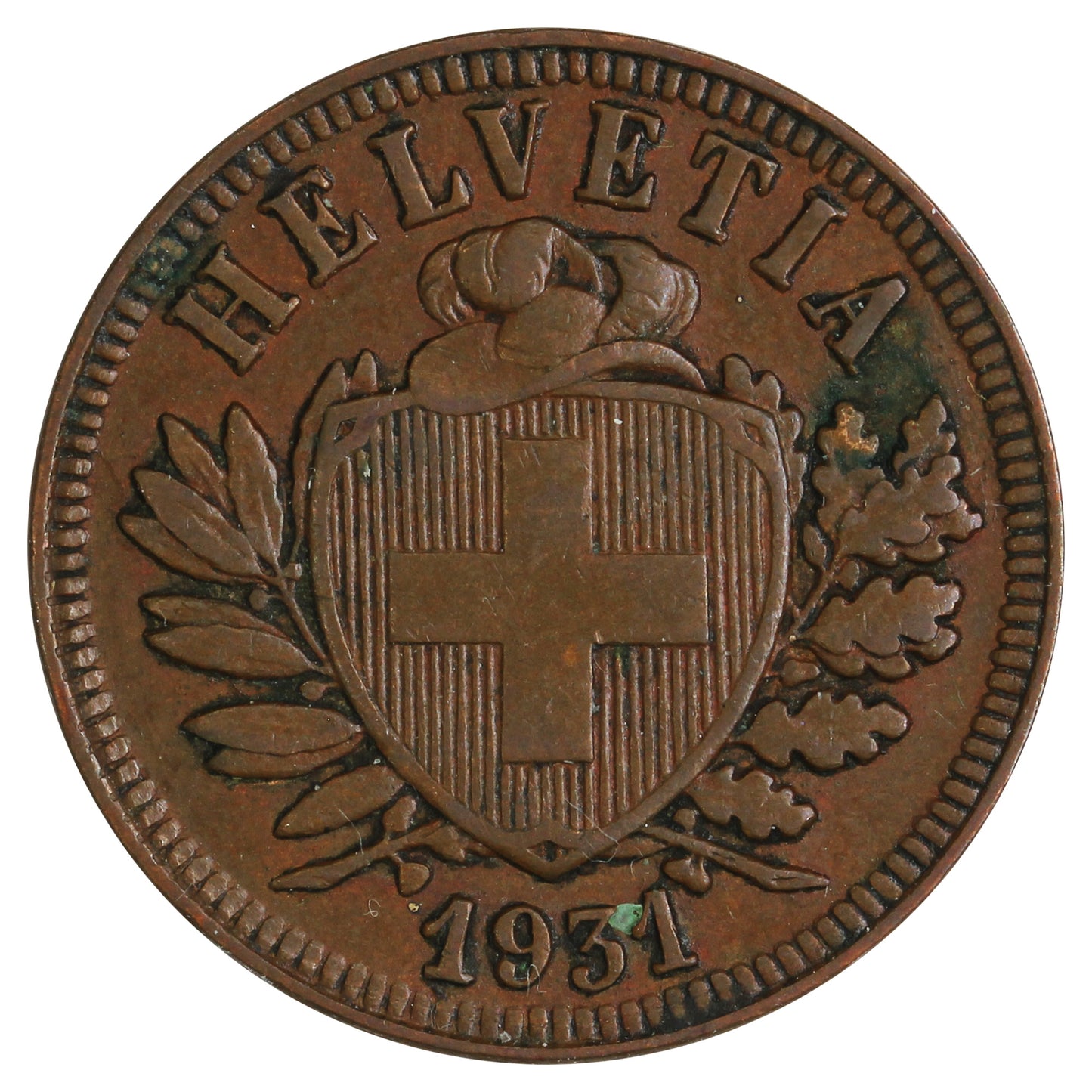 Switzerland 1931B 2 Rappen Extra Fine (EF40)