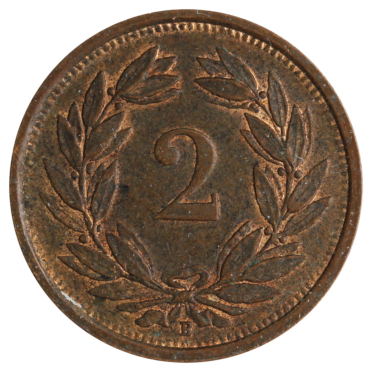 Switzerland 1936B 2 Rappen Almost Uncirculated (AU50)