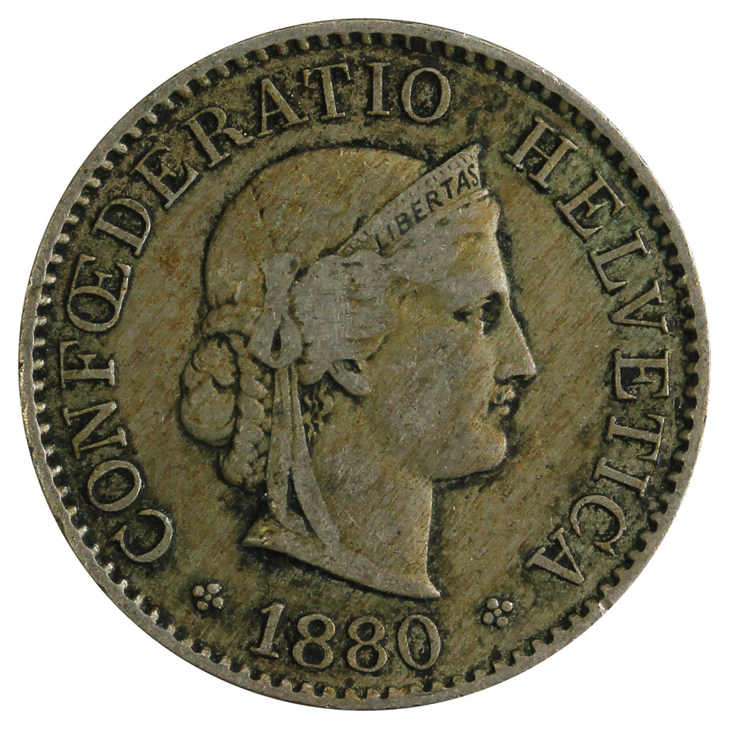 Switzerland 1880B 5 Rappen Very Fine (VF20)