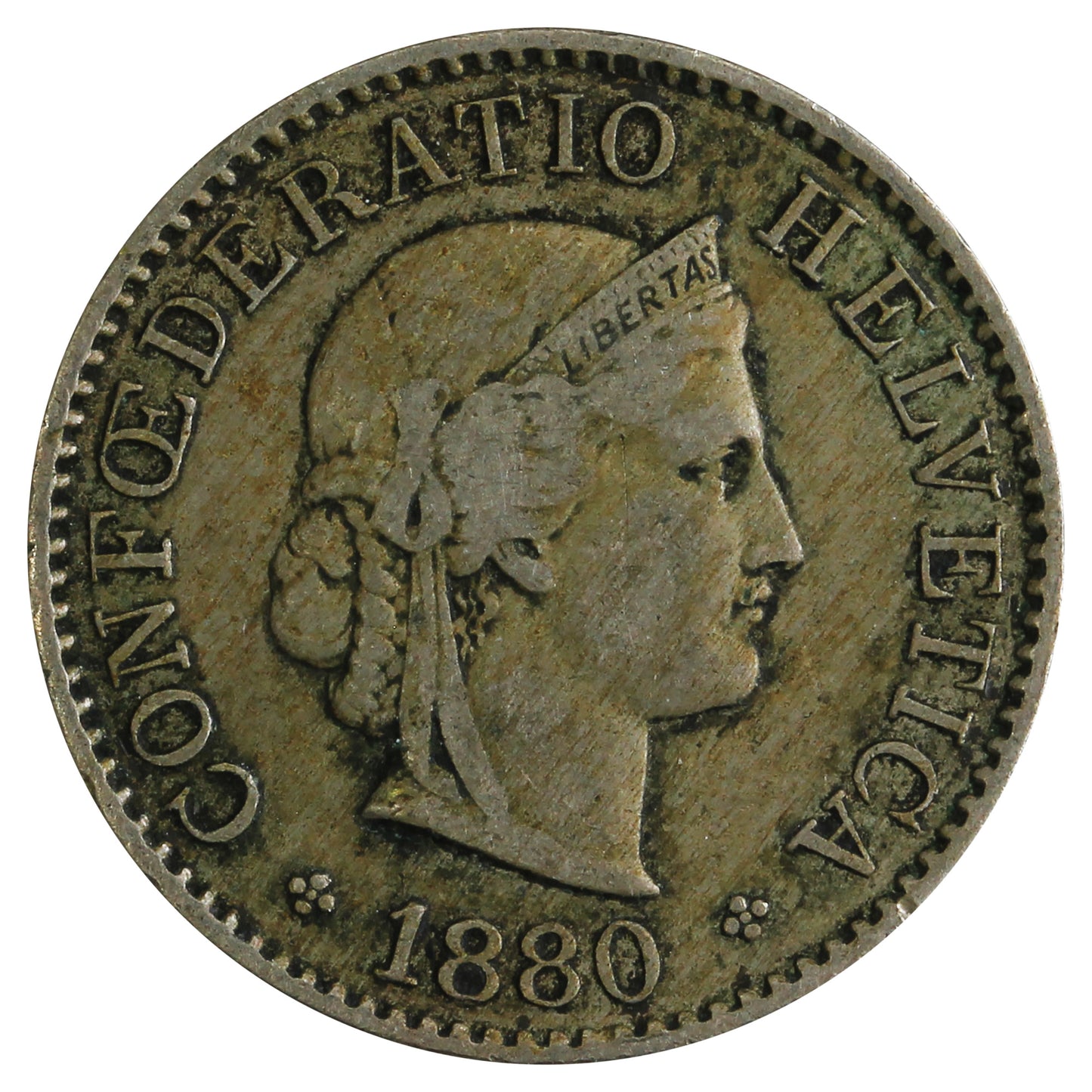 Switzerland 1880B 5 Rappen Very Fine (VF20)