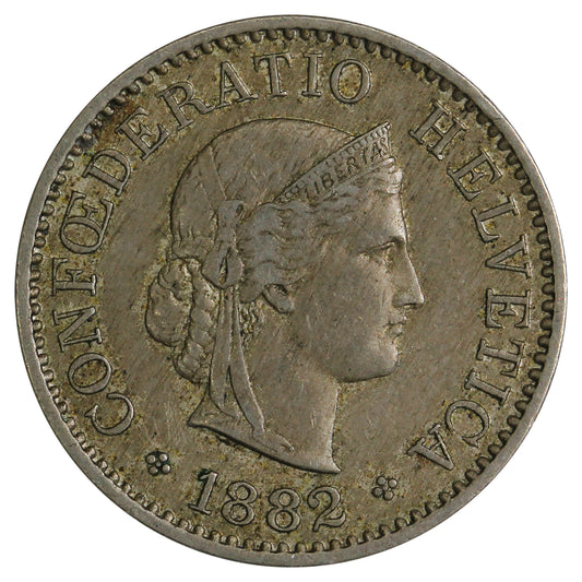 Switzerland 1882B 5 Rappen Extra Fine (EF40)