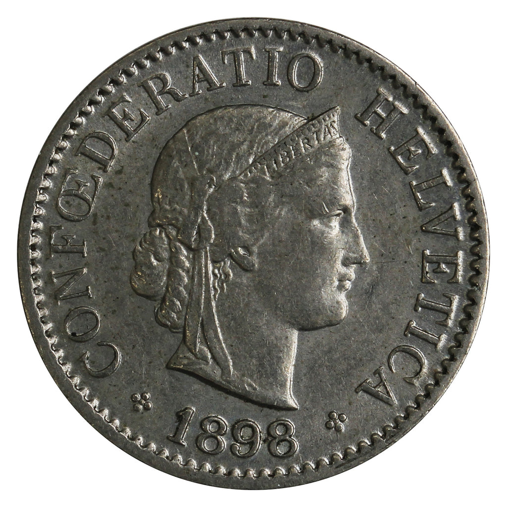 Switzerland 1898B 5 Rappen Almost Uncirculated (AU50)