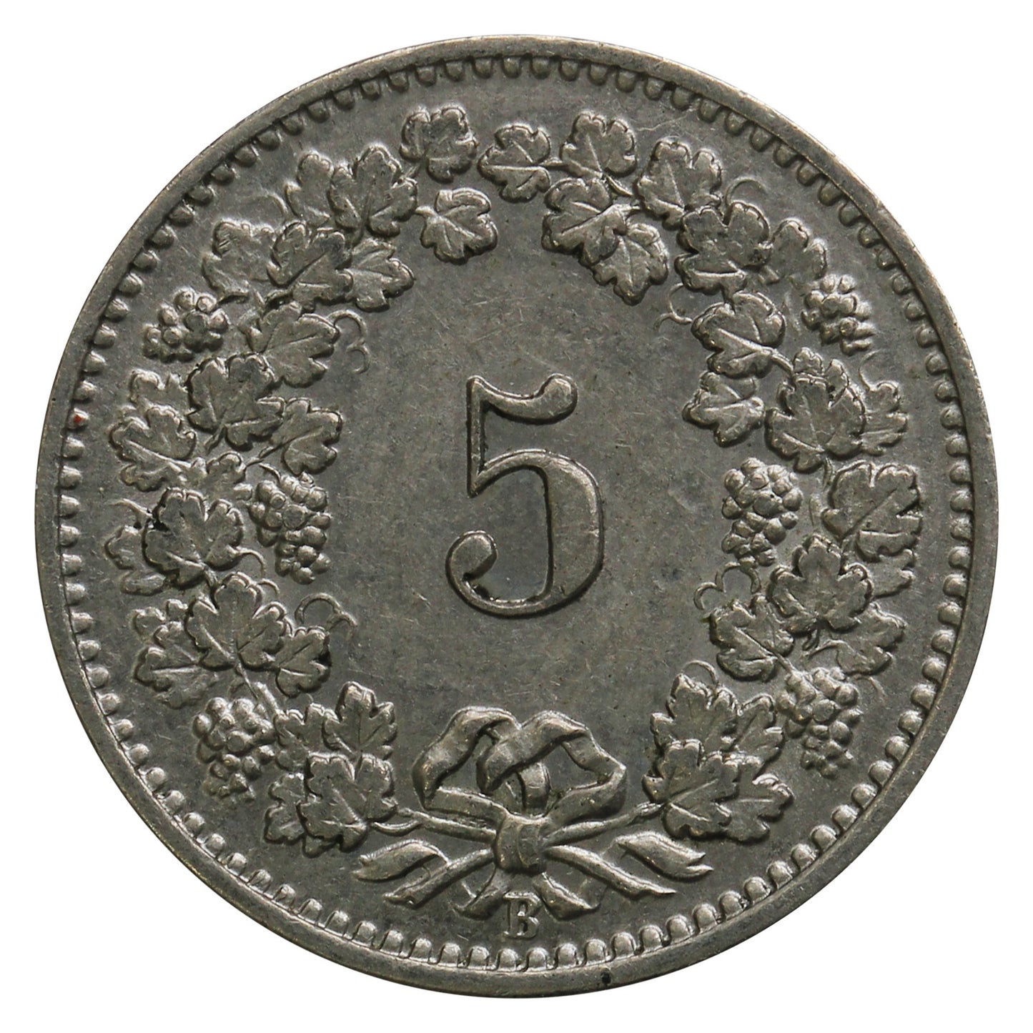 Switzerland 1898B 5 Rappen Almost Uncirculated (AU50)