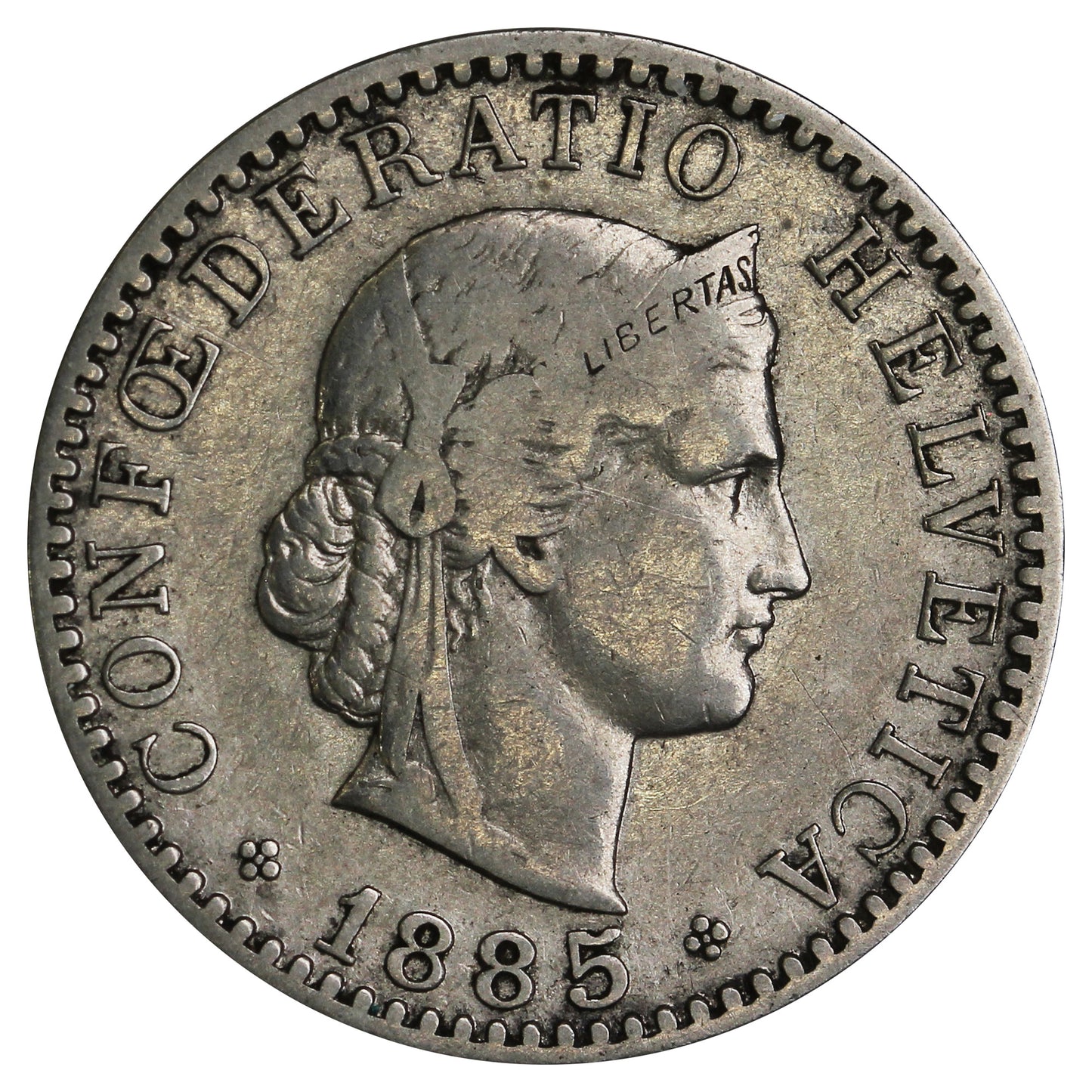 Switzerland 1885B 20 Rappen Extra Fine (EF40)