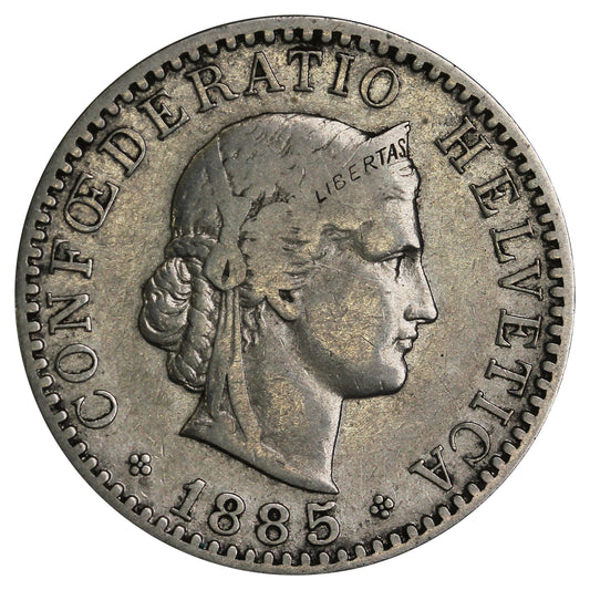 Switzerland 1885B 20 Rappen Extra Fine (EF40)