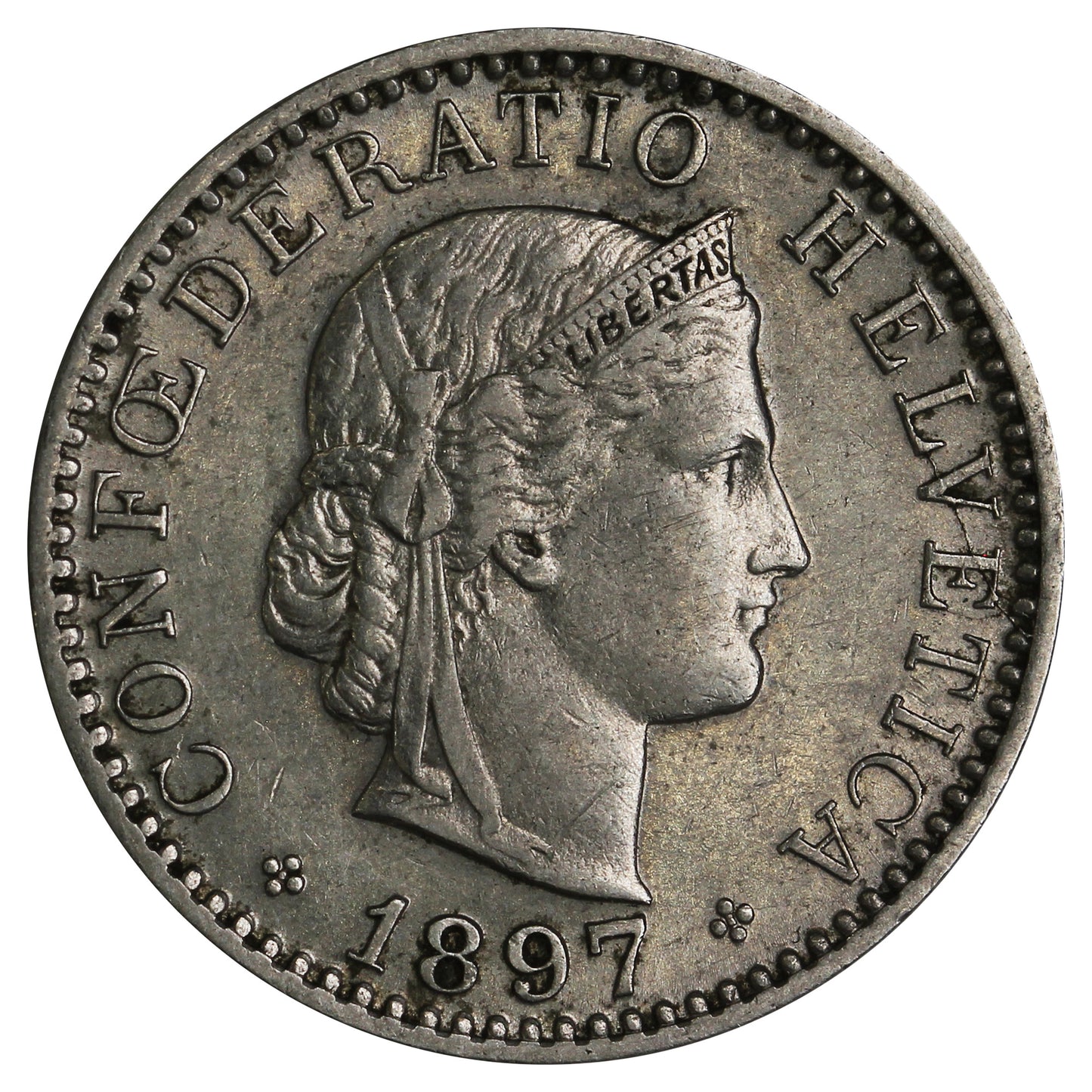 Switzerland 1897B 20 Rappen Extra Fine (EF40)