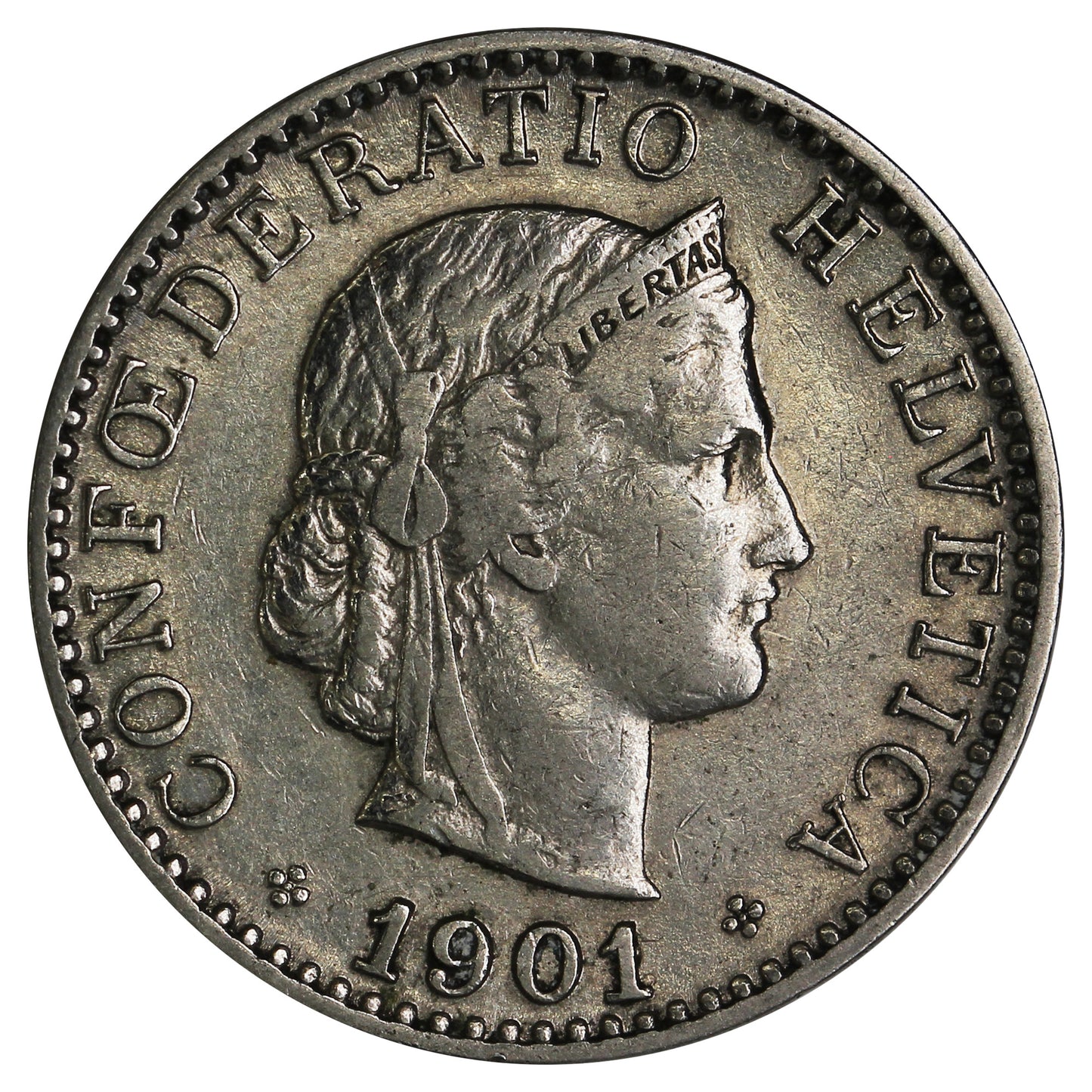 Switzerland 1901B 20 Rappen Extra Fine (EF40)