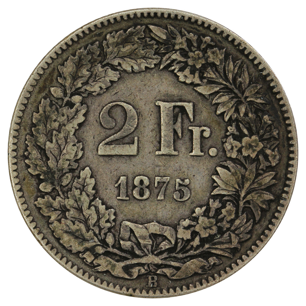 Switzerland 1875B 2 Francs Very Fine (VF20)