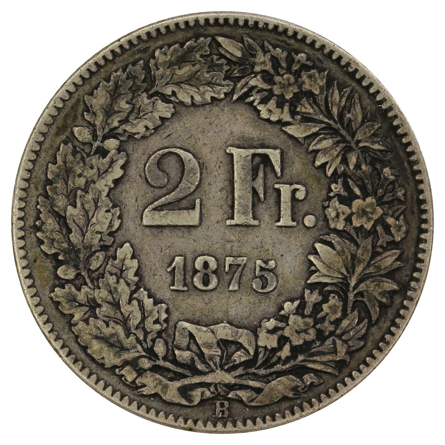 Switzerland 1875B 2 Francs Very Fine (VF20)