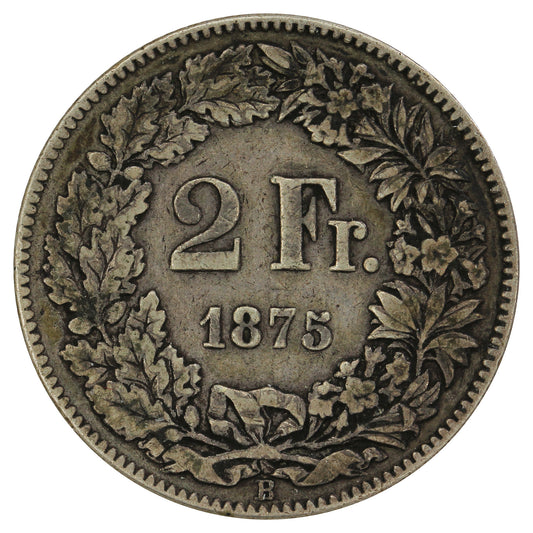 Switzerland 1875B 2 Francs Very Fine (VF20)