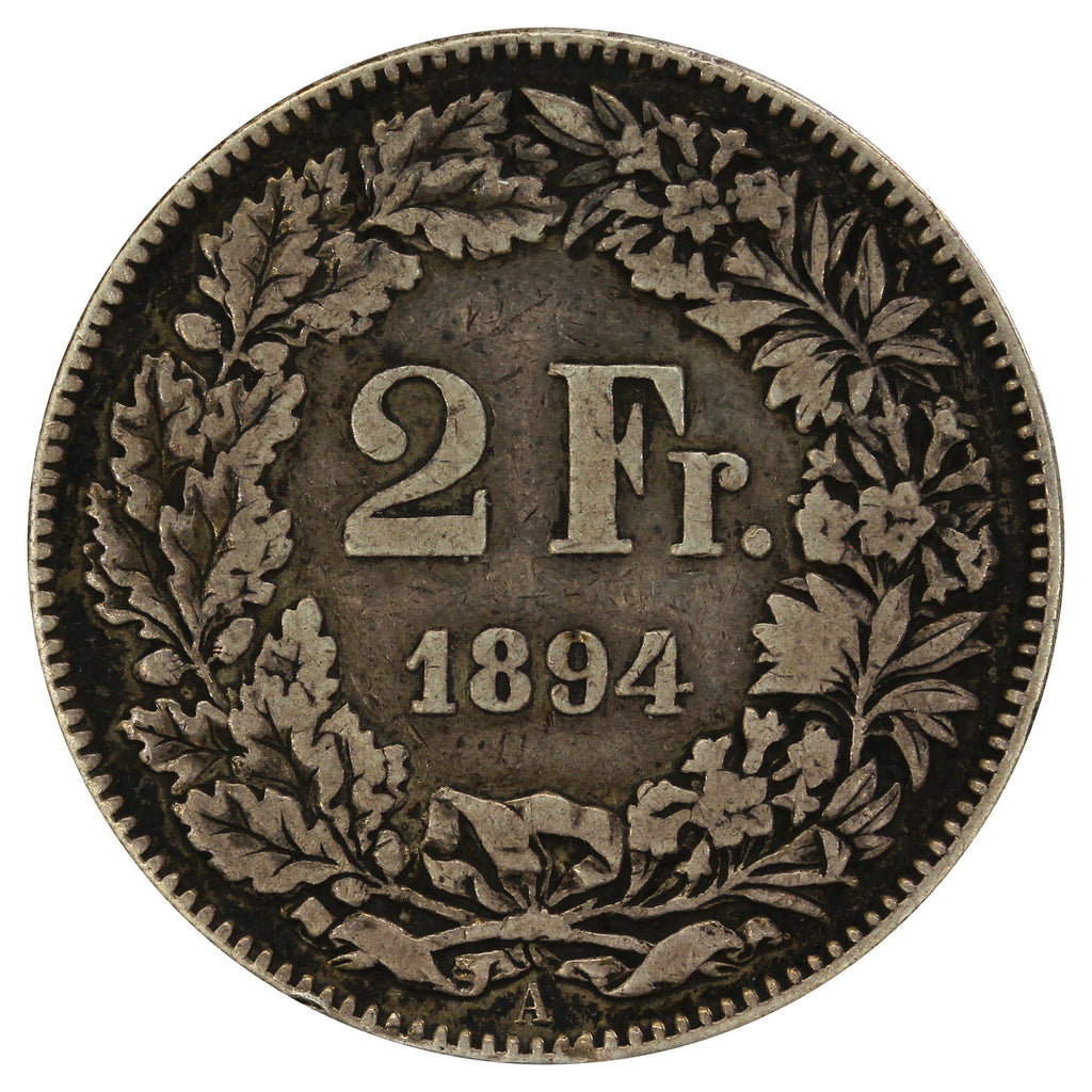 Switzerland 1894A 2 Francs Very Fine (VF20)