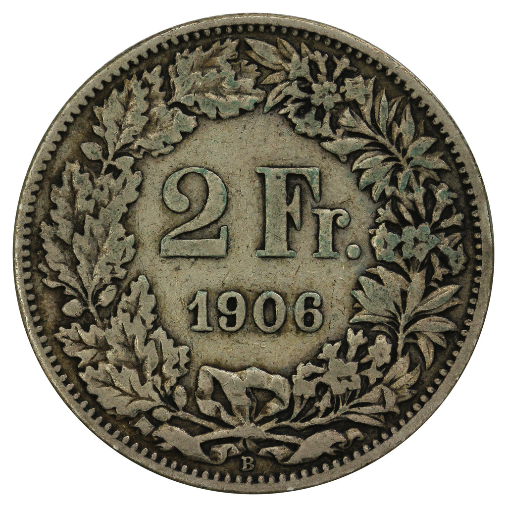 Switzerland 1906B 2 Francs F-VF (F15)