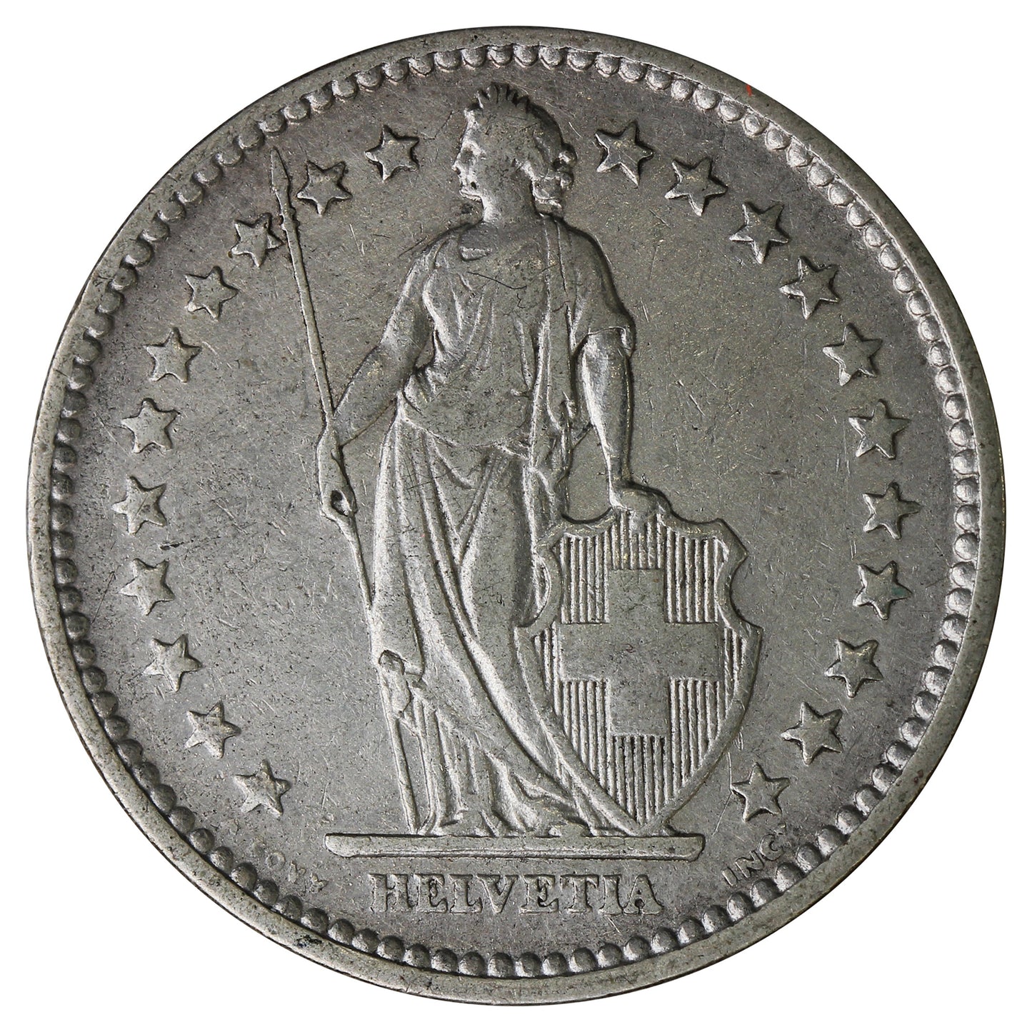 Switzerland 1908B 2 Francs Very Fine (VF20)