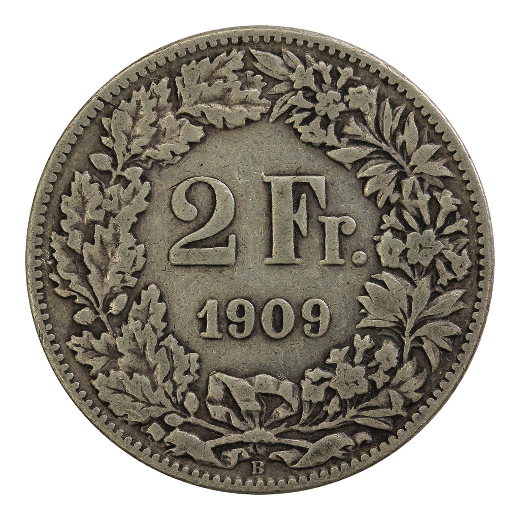 Switzerland 1909B 2 Francs F-VF (F15)