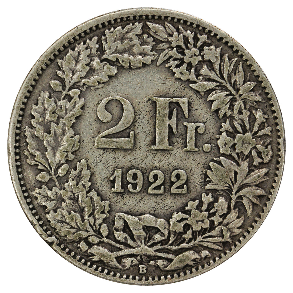Switzerland 1922B 2 Francs F-VF (F15)