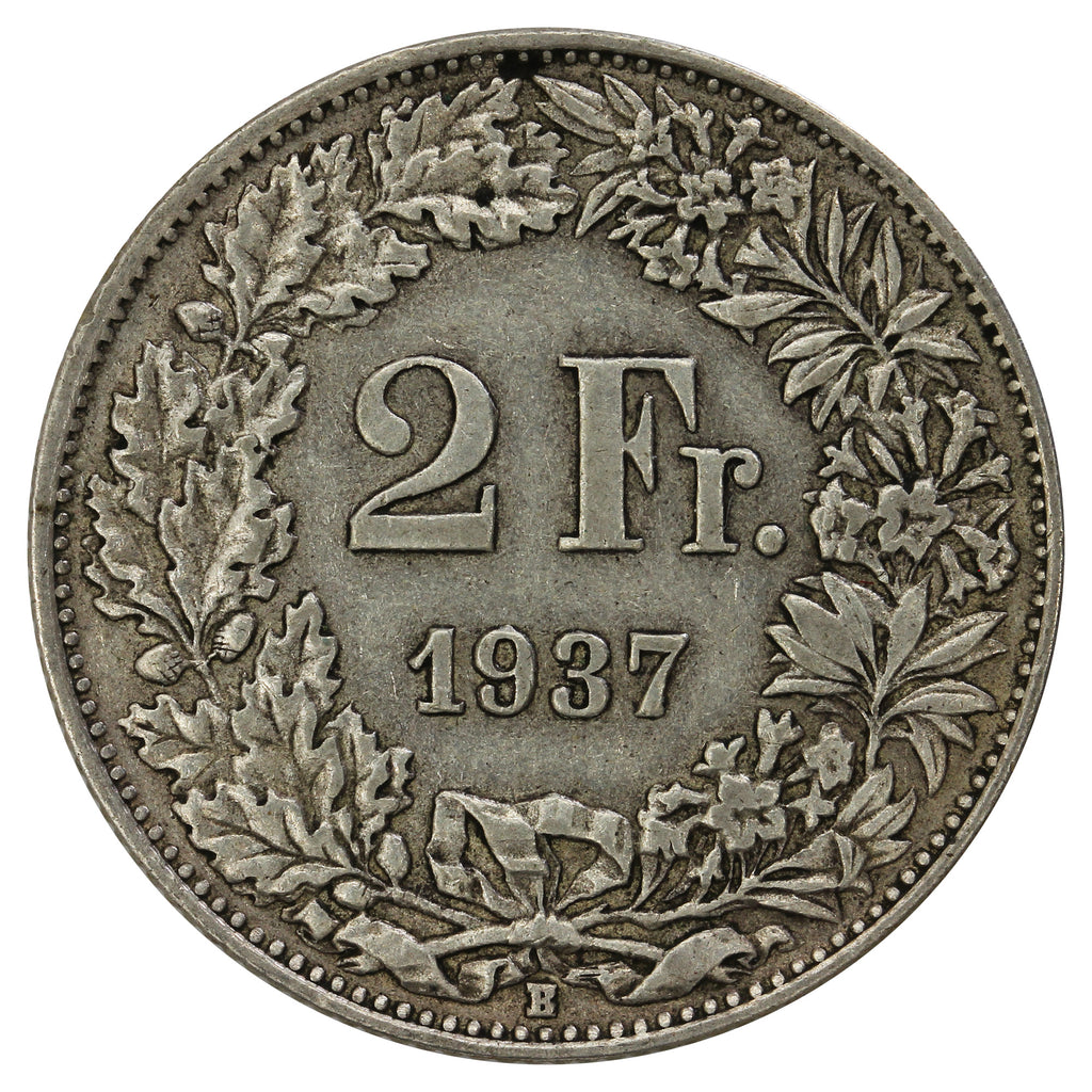 Switzerland 1937B 2 Francs Extra Fine (EF40)