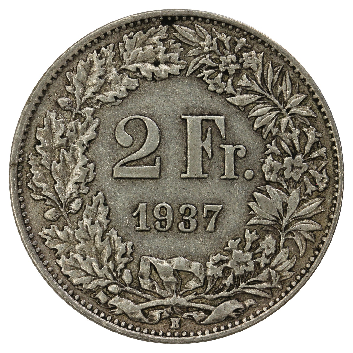 Switzerland 1937B 2 Francs Extra Fine (EF40)