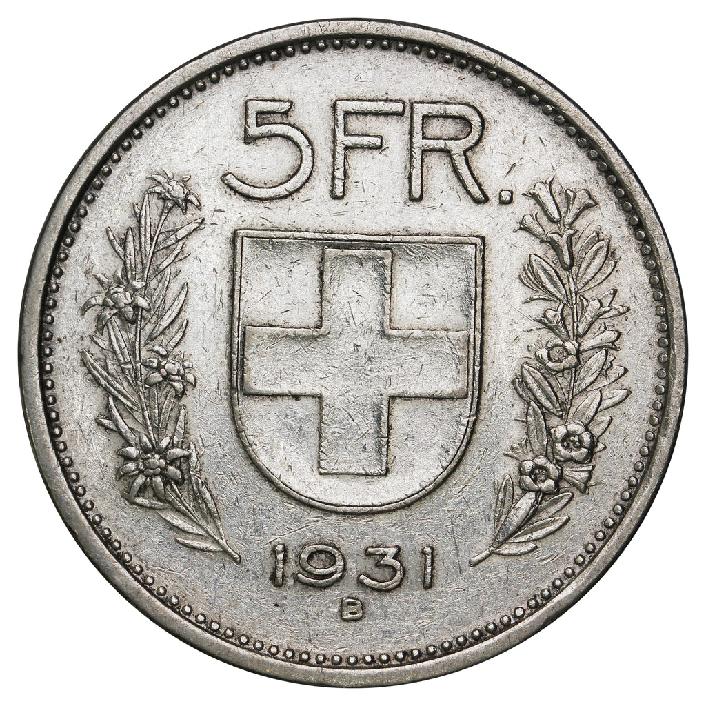 Switzerland 1931B 5 Francs VF-EF (VF30)