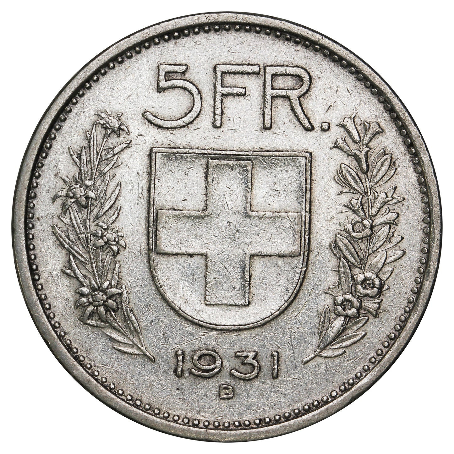 Switzerland 1931B 5 Francs VF-EF (VF30)