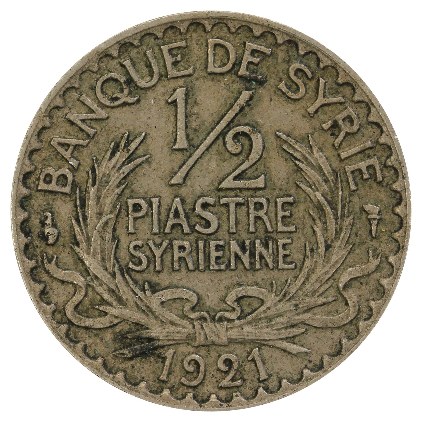 Syria 1921 1/2 Piastre Very Fine (VF20)