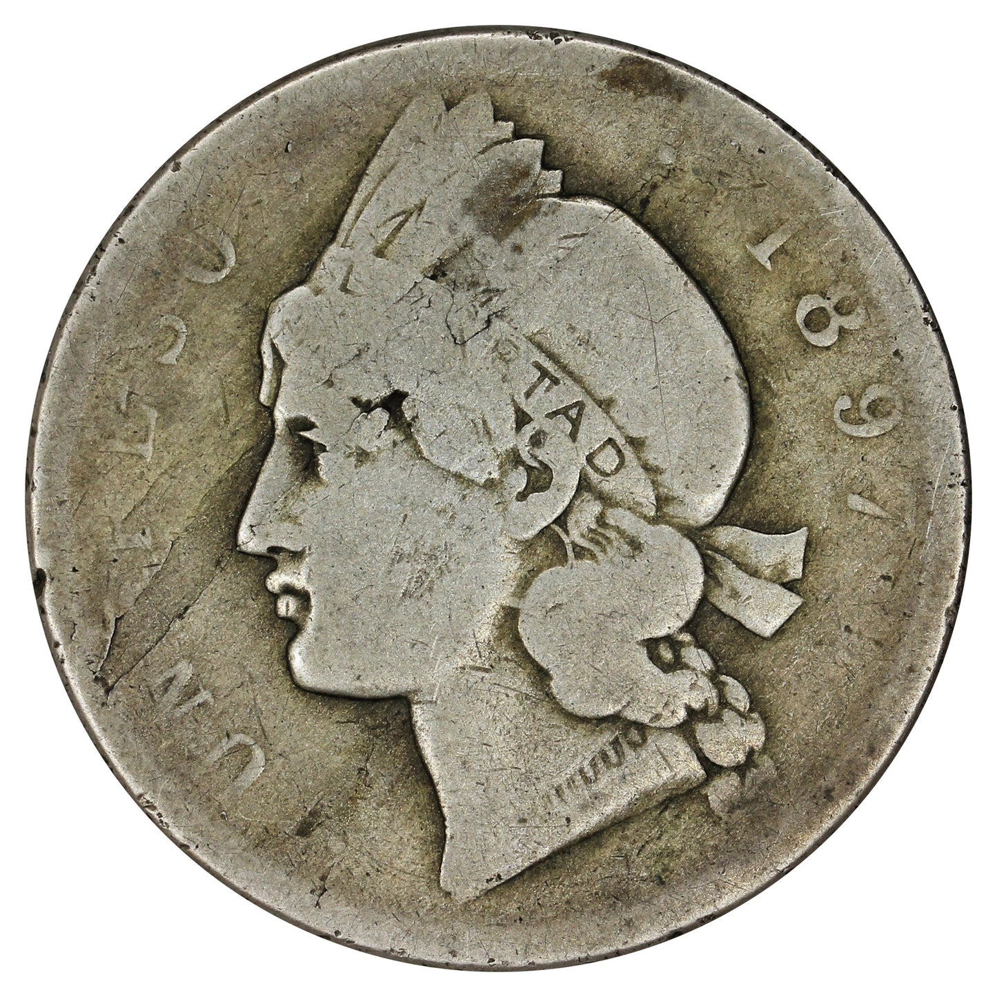 Dominican Republic 1897A Peso Very Good (VG8) (L)