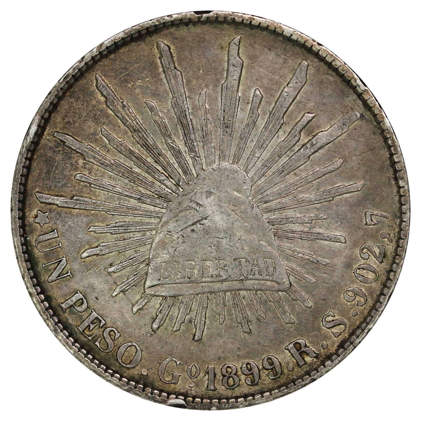 Mexico 1899 GO RS Peso Extra Fine (EF40) (L)