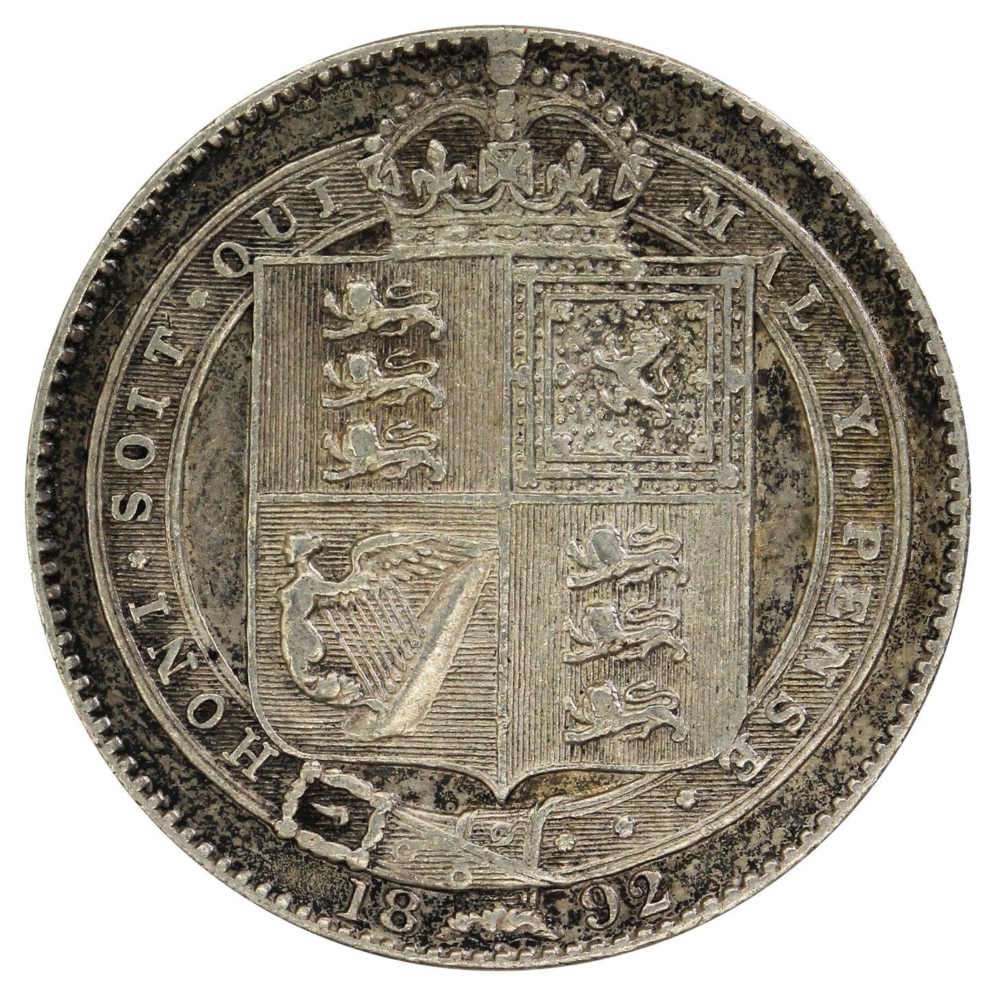 Great Britain 1892 Shilling EF-AU (EF45) $