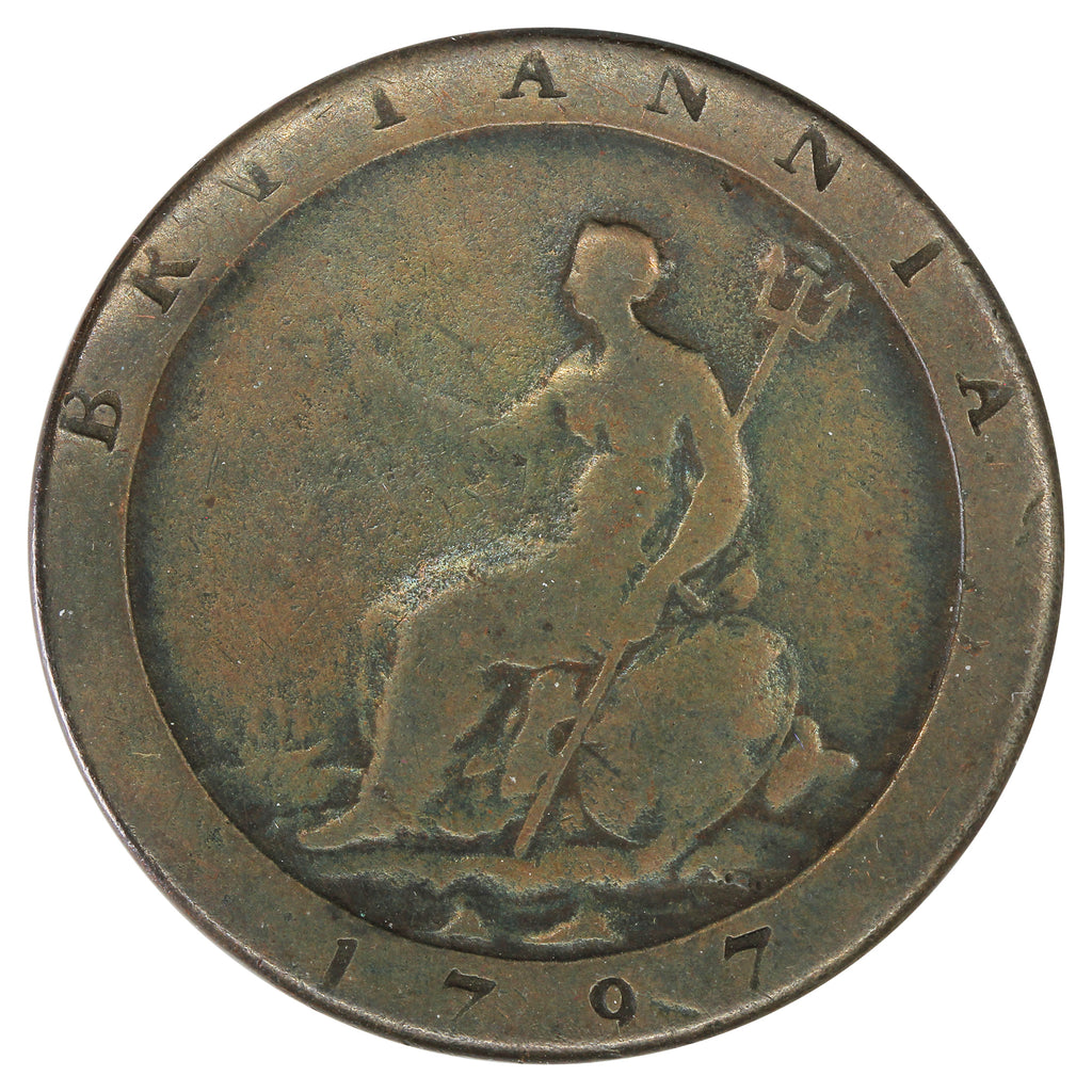 Great Britain 1797 George III Penny VG-F (VG10)