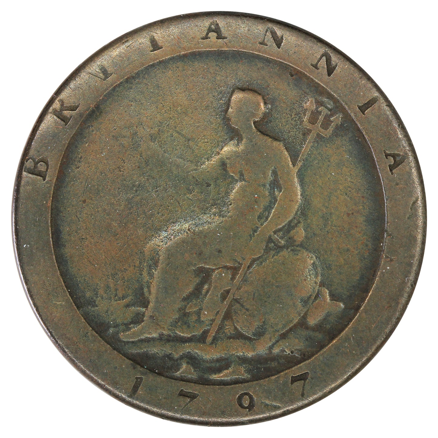 Great Britain 1797 George III Penny VG-F (VG10)