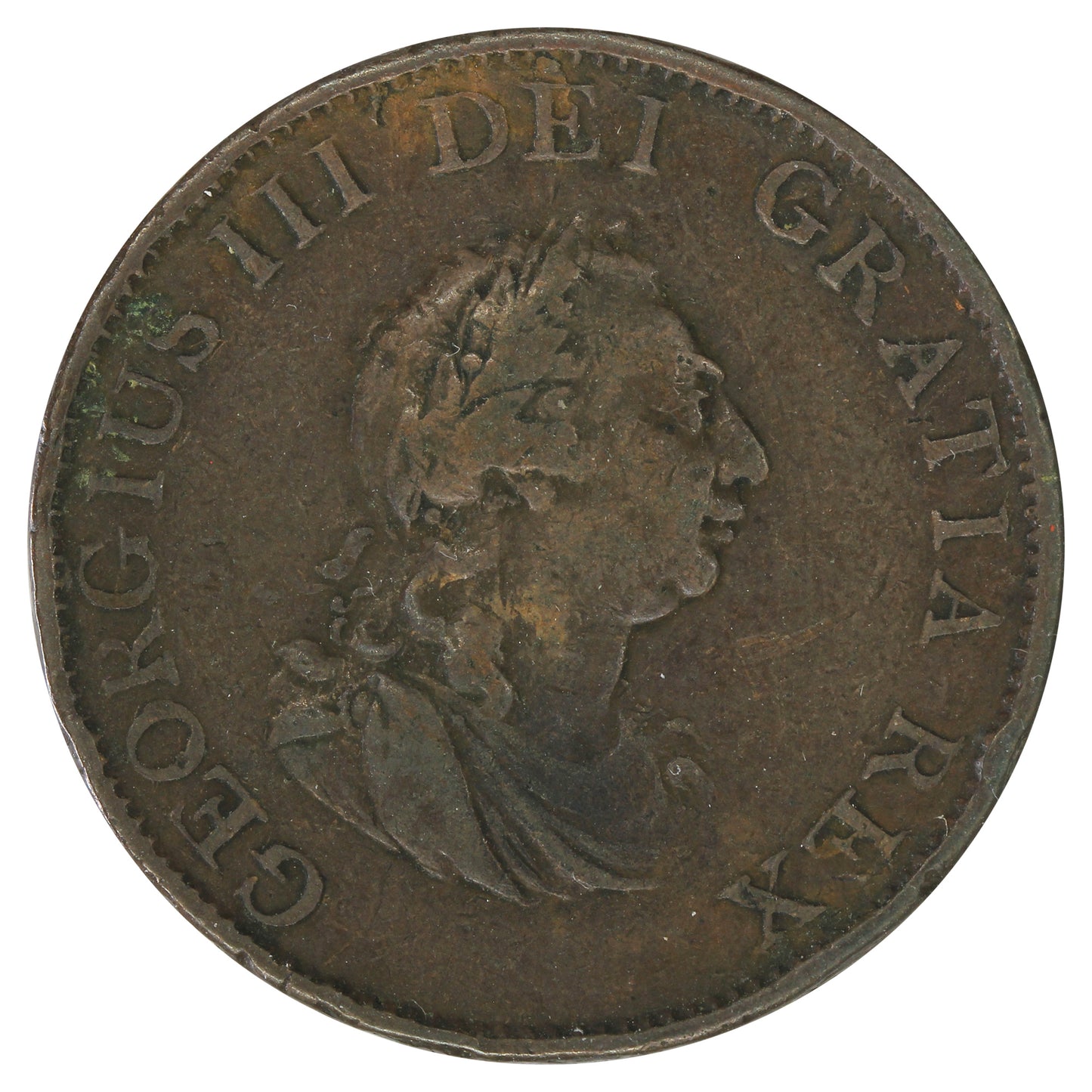 Great Britain 1799 George III 1/2 Penny VF-EF (VF30)