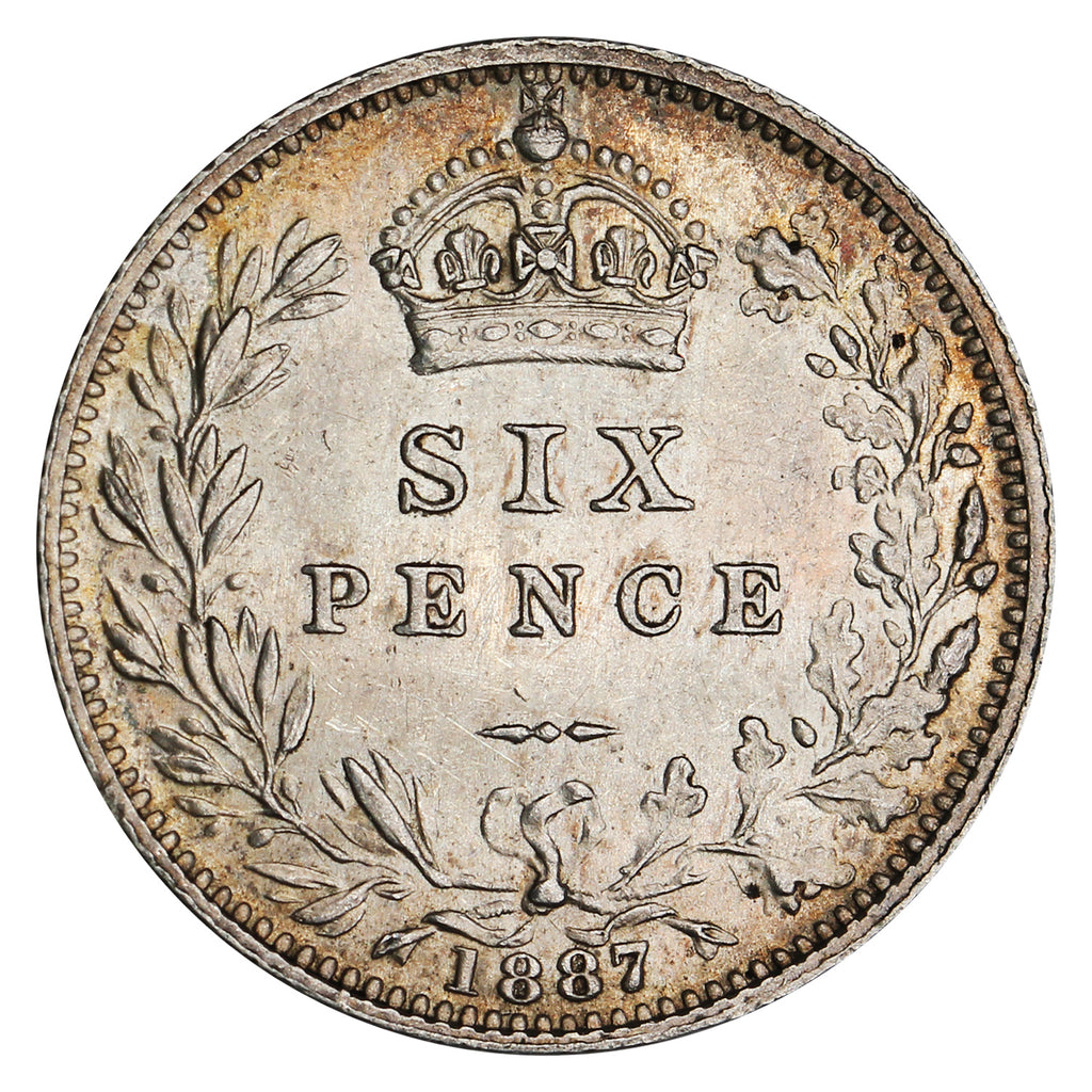 Great Britain 1887 6 Pence Reverse 6 Pence AU-UNC (AU55)