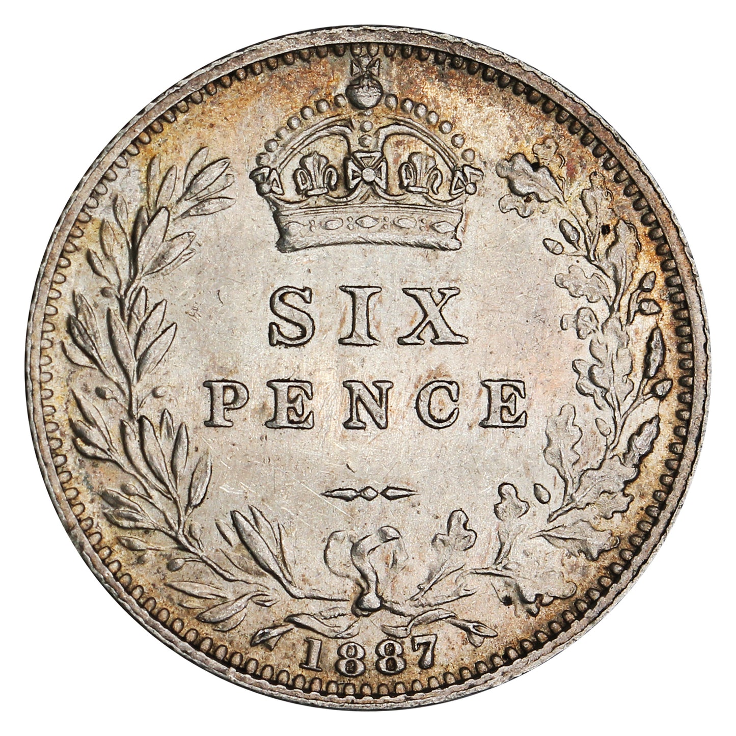 Great Britain 1887 6 Pence Reverse 6 Pence AU-UNC (AU55)