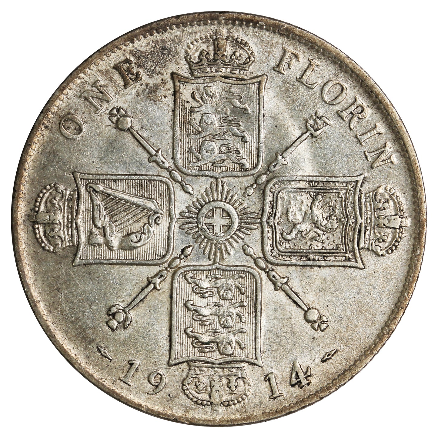 Great Britain 1914 Florin Extra Fine (EF40)