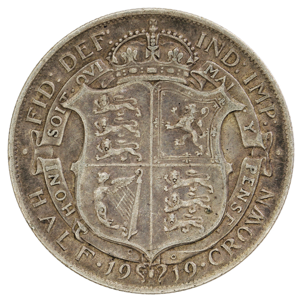 Great Britain 1919 1/2 Crown VF-EF (VF30)